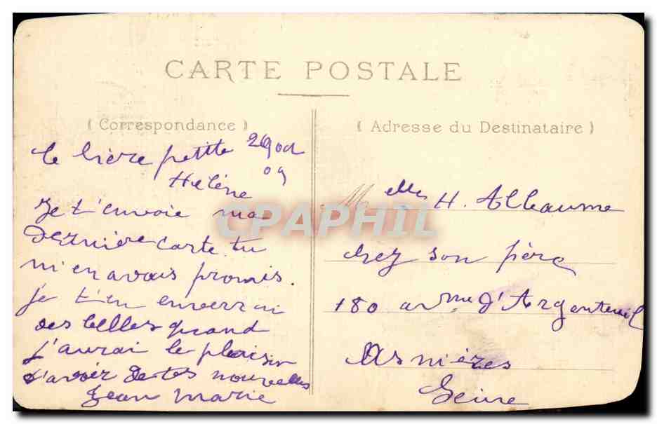 Vintage Postcard Beaumont en Auge Ancient Military School Directed by the Benedictine Monks of the St Maure Congregation — Back