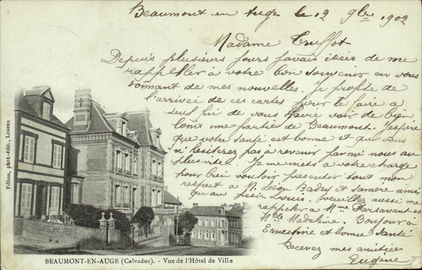Beaumont-en-Auge (Calvados) — Ansicht des Rathauses — Fillion, phot.-edit., Lisieux