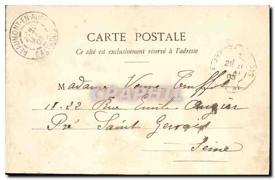 CPA Beaumont en Auge Une Rue — Verso