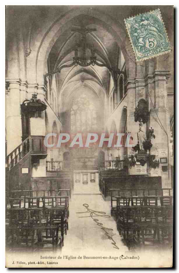CPA Interieur de l Eglise de Beaumont en Auge 