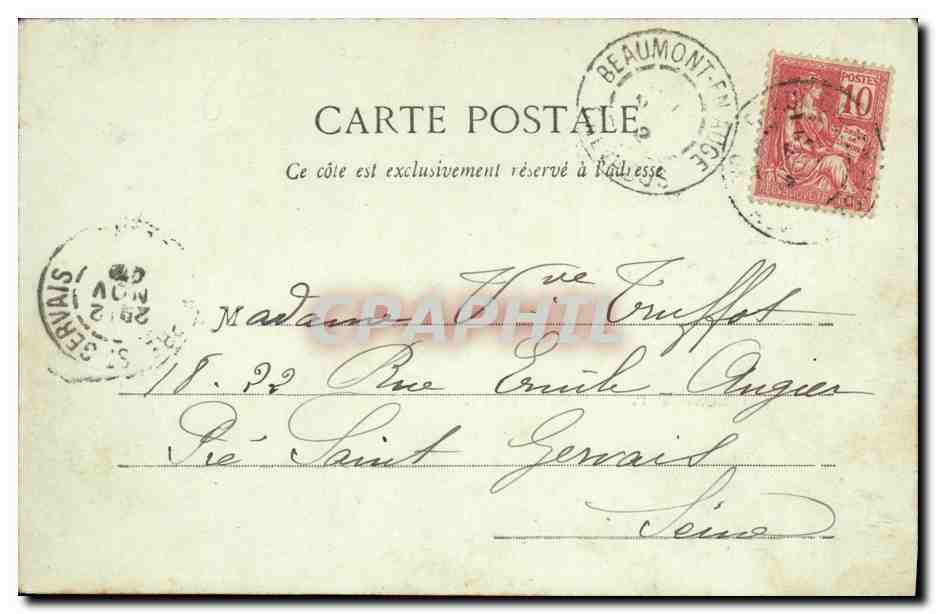 CPA Beaumont en Auge Une Rue — Verso