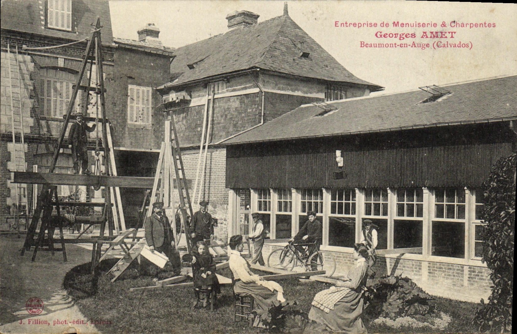 CPA Enterprise de Menuiserie Charpentes Georges Amet Beaumont en Auge TOP