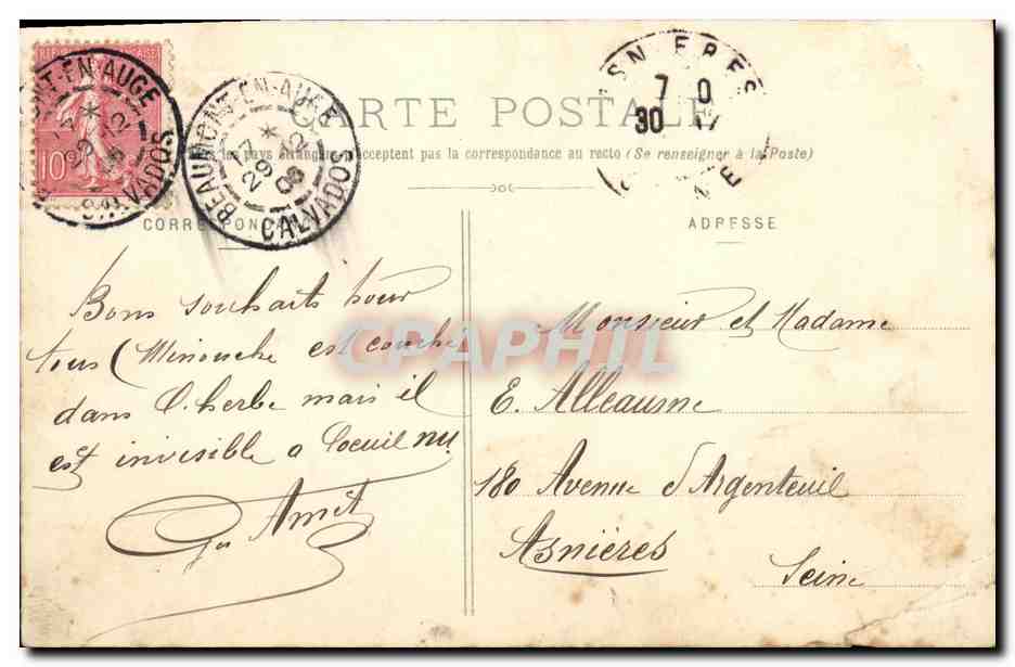 CPA Enterprise de Menuiserie Charpentes Georges Amet Beaumont en Auge TOP — Verso