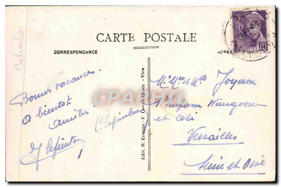CPA Enviorns Cartigny l epinay Le Calvaire de Baynes  — Verso