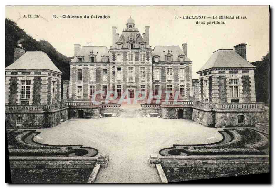 Balleroy — Le château et ses deux pavillons — A. Dabos, éd., Déroux, n° 37
