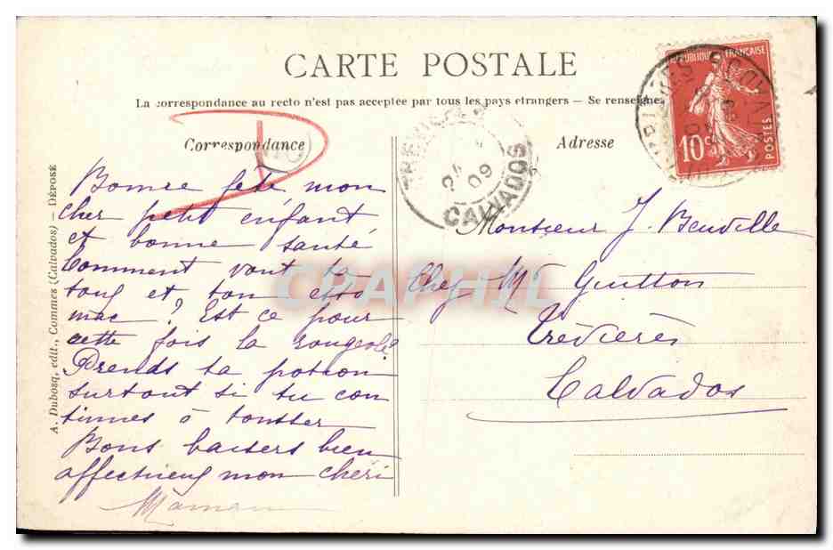 Balleroy — Le château et ses deux pavillons — A. Dabos, éd., Déroux, n° 37 — Verso