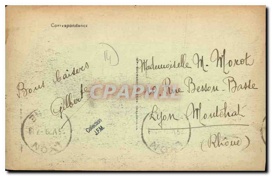 CPA Chateau d Auvillars — Verso