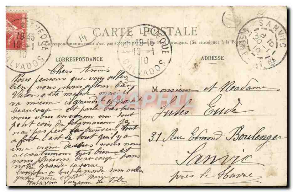 CPA Les Authieux sur Calonne Le Vanage du Moulin et de la Fromagerie — Verso