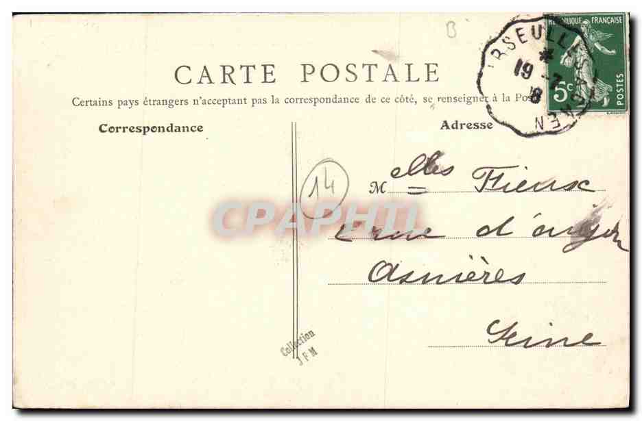 CPA Bernieres sur Mer La Plage a maree basse — Verso