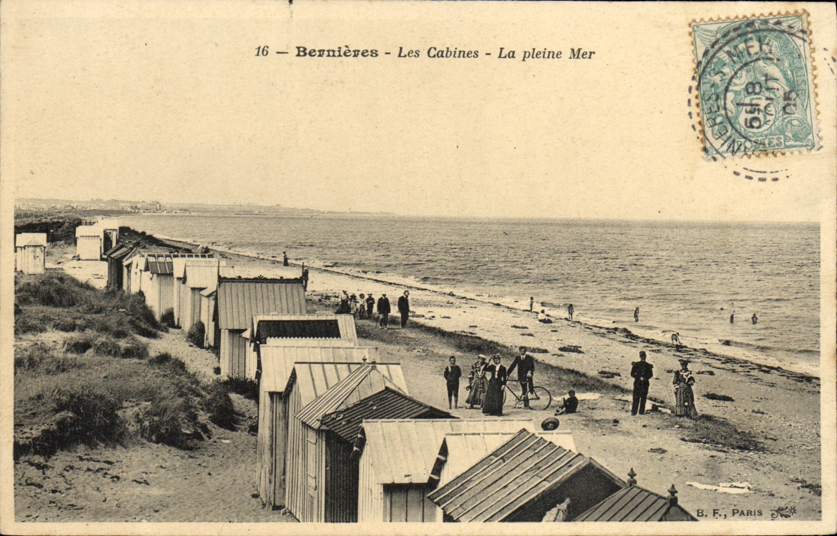 CPA Bernieres Les Cabines La Pleine Mer
