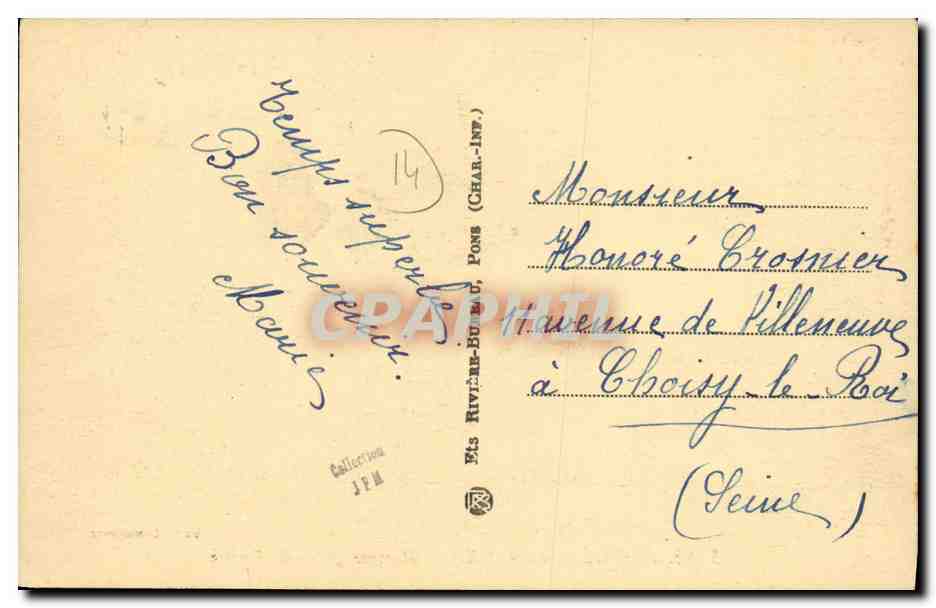 CPA Bernieres sur Mer Ramassage du goemons Chevaux TOP — Verso