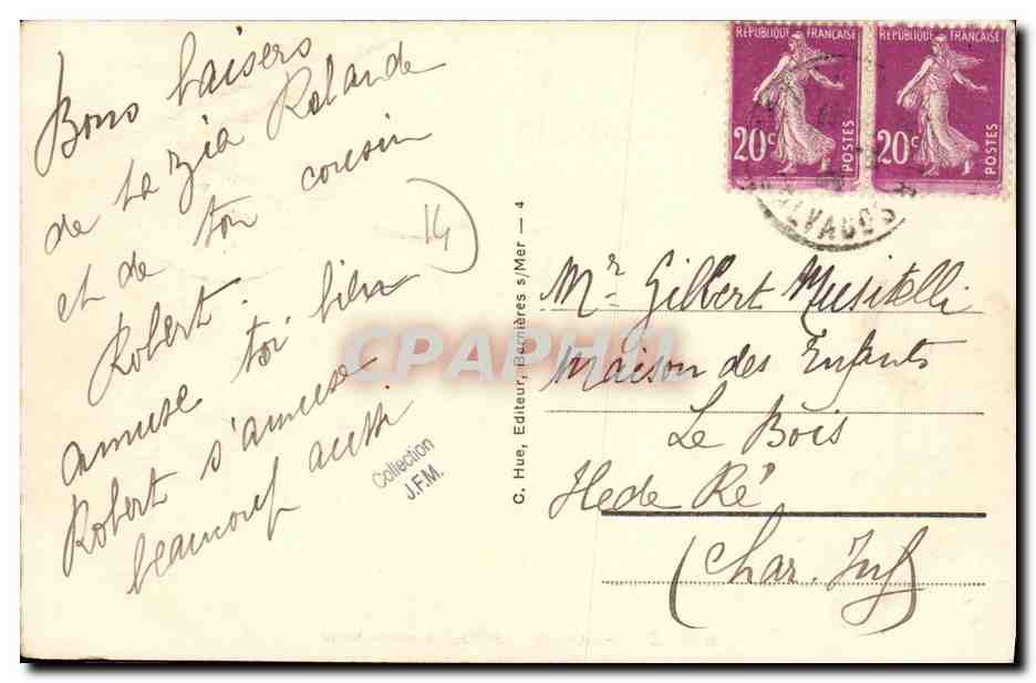 CPA Bernieres sur Mer Rive Plage La Plage  — Verso