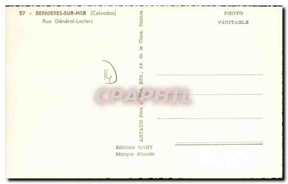 Bernières-sur-Mer — Rue Général-Leclerc — Éditions Gaby — Reverso