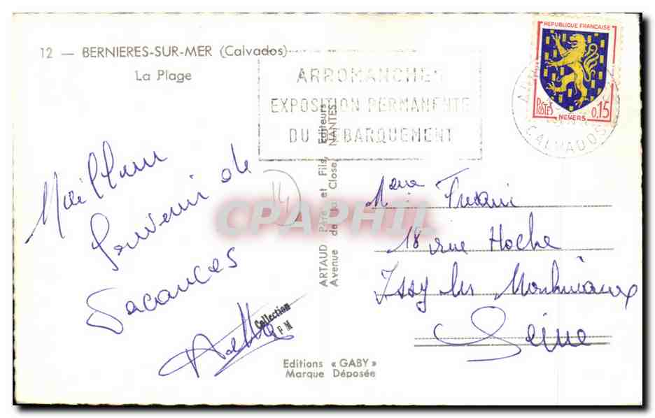 Bernières-sur-Mer — La Plage — Éditions Gaby — Rückseite