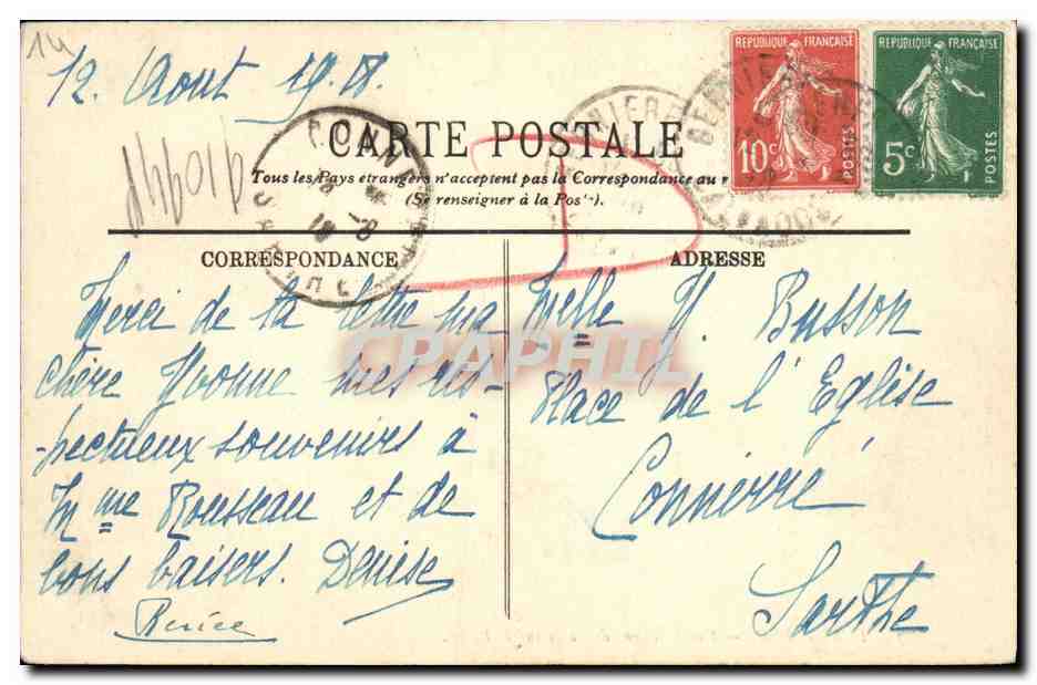 CPA Bernieres Constructions de Forts sur la Plage Enfants — Verso