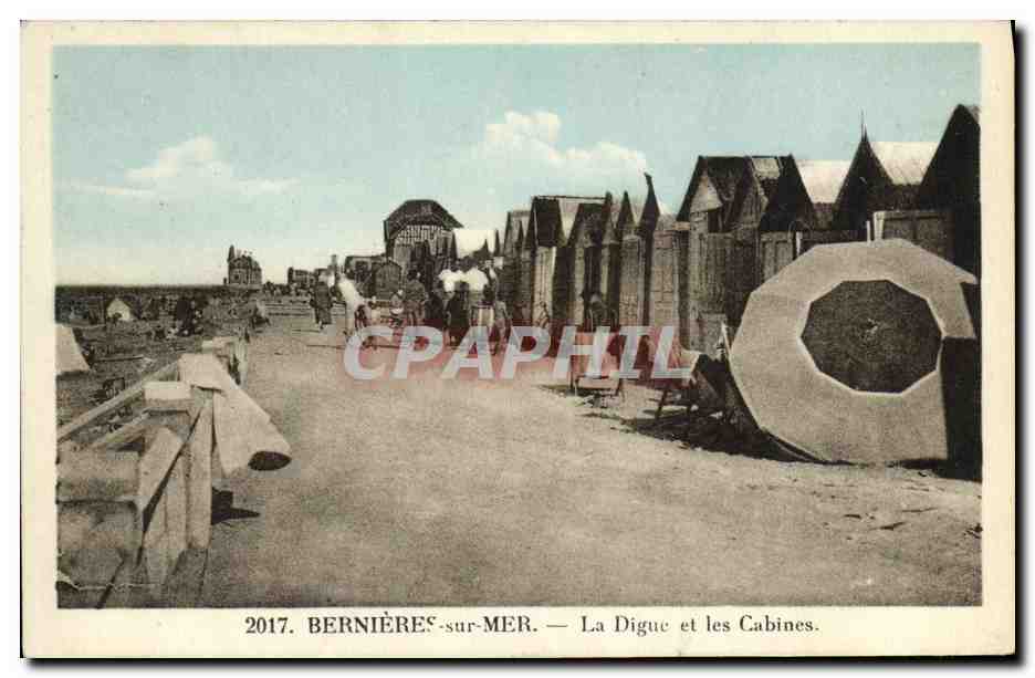 CPA Bernieres sur Mer La Digue et les Cabines