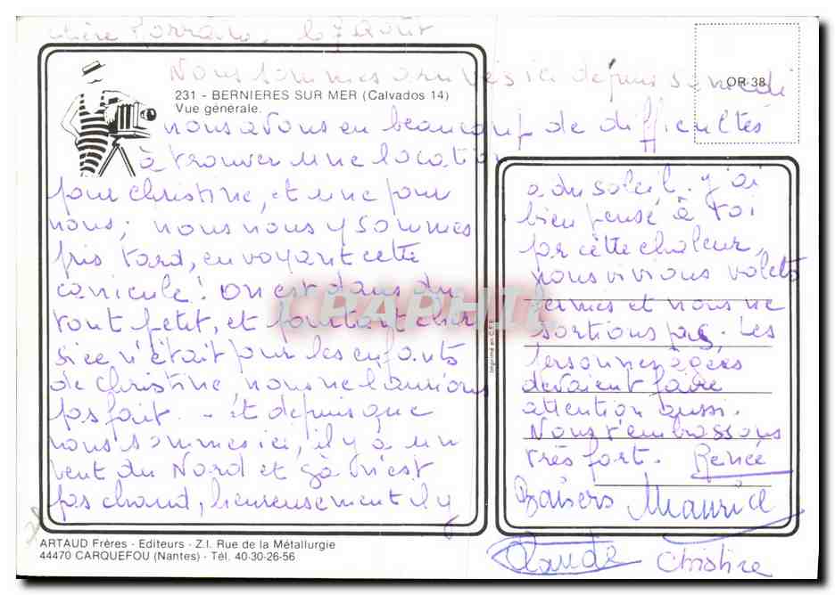CPM Bernieres sur Mer Vue generale Croisette — Verso