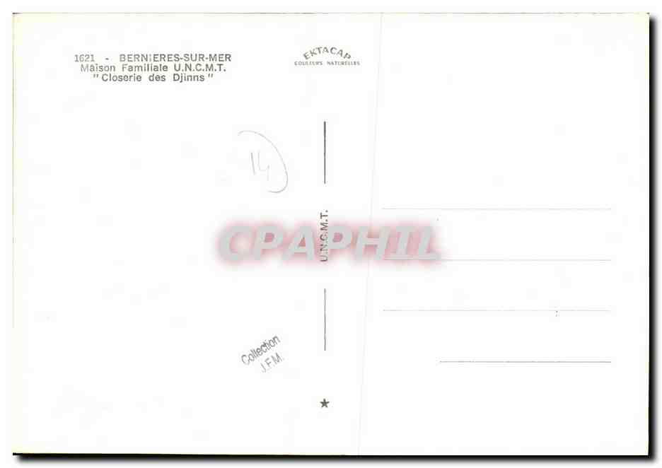 CPM Bernieres sur Mer Maison Familiale U N C M T Closerie des Djinns — Back