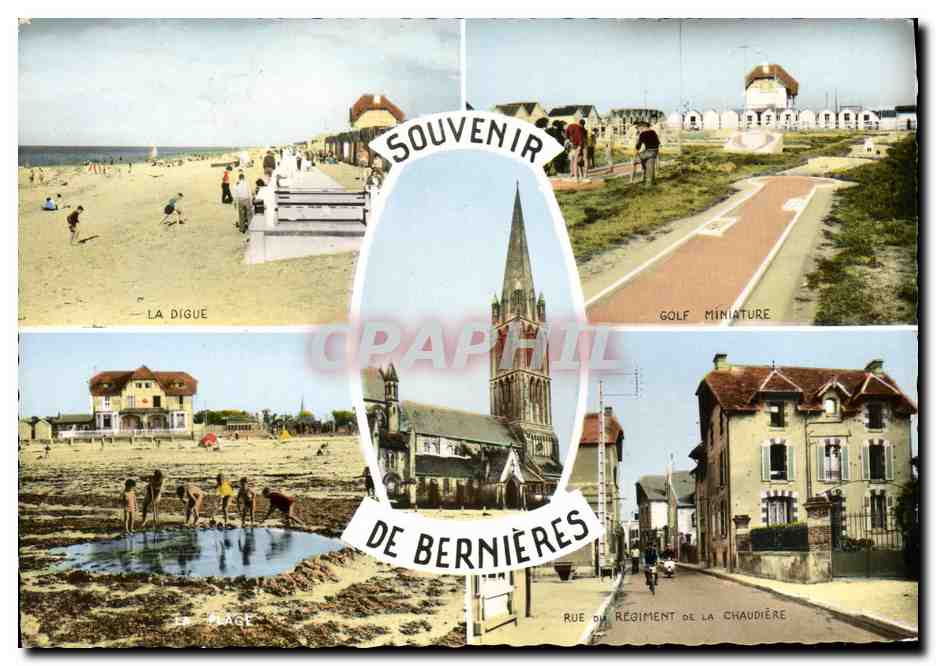 CPM Bernieres sur Mer Souvenir Golf Digue Rue du regiment de la Chaudiere