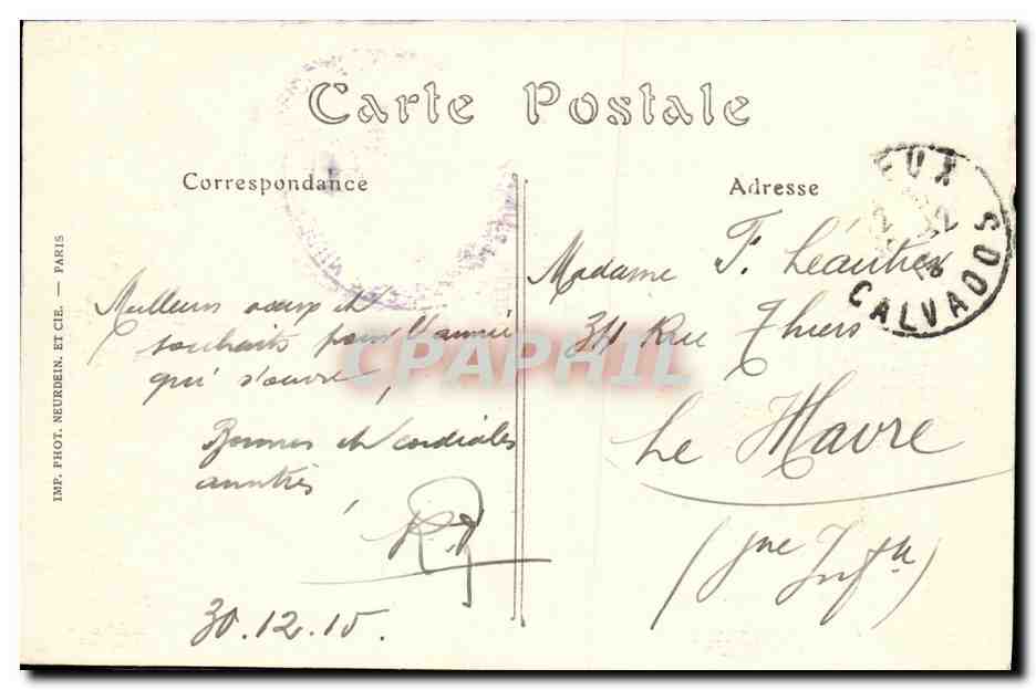 CPA L Orbiquet a Beuvillers Lavoir — Rückseite