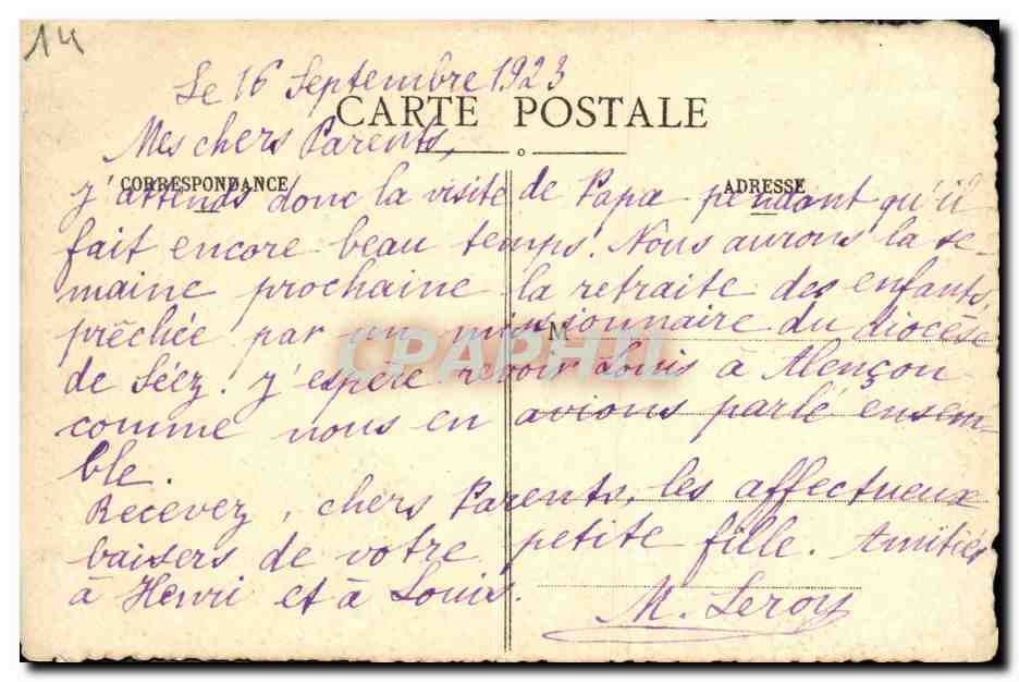 Beuvillers, arrondissement de Lisieux (Calvados) — Porte de l'ancien Manoir — Collection E. Pasquie, à Lagny (Oise), N° 611 — Reverso