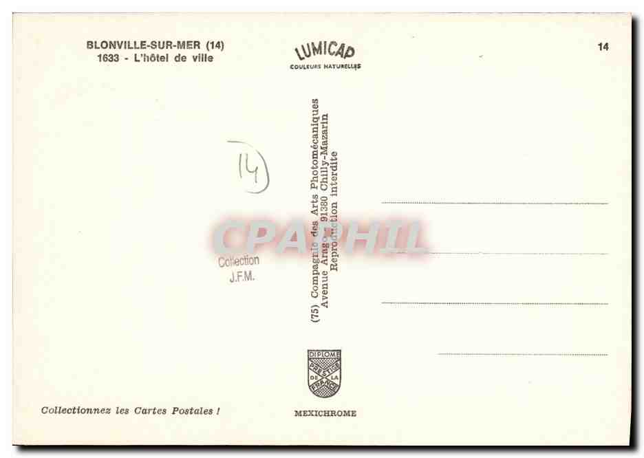 CPM Blonville sur Mer L hotel de ville — Verso