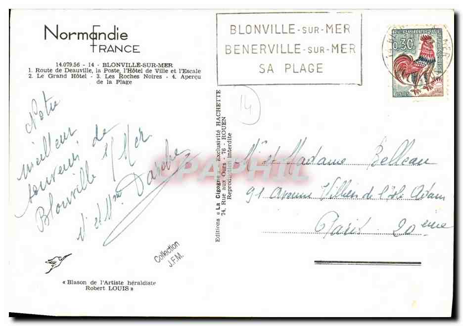 Blonville-sur-Mer — vue panoramique — Éditions La Cigogne — Verso