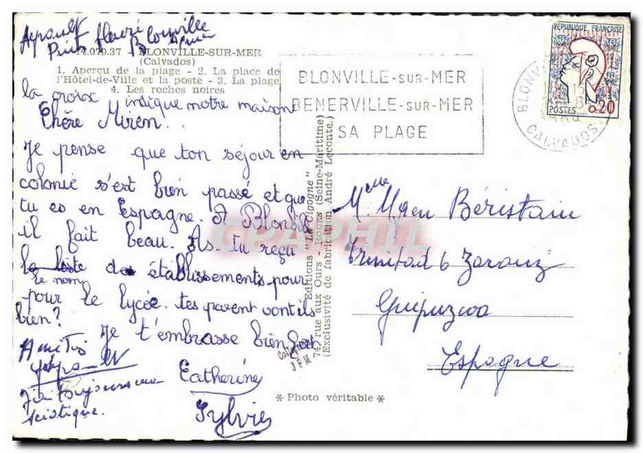 Blonville-sur-Mer — vue panoramique — Éditions 'Aux Ours' (Calvados) — Verso