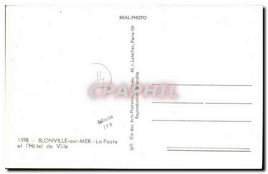 CPM Blonville sur Mer Les Poste et l Hotel de Ville — Rückseite