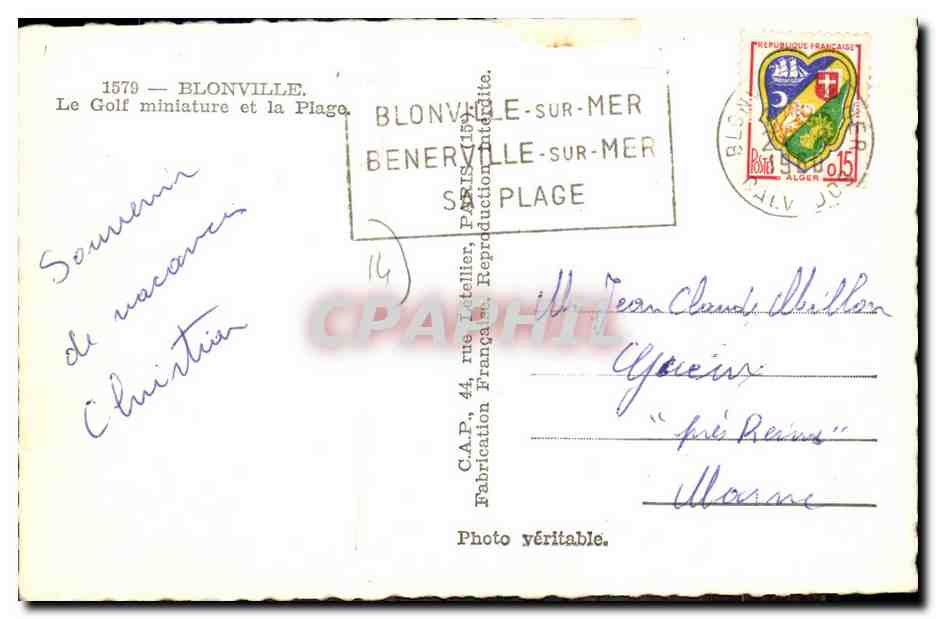 CPM Blonville sur Mer Le Goif miniature et la plage  — Verso