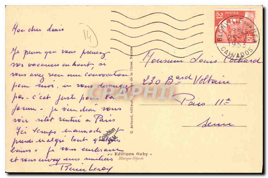 Blonville-sur-Mer (Calvados) — Villas route de la Chimère — G. Artaud, éditeur, Nantes — Reverso
