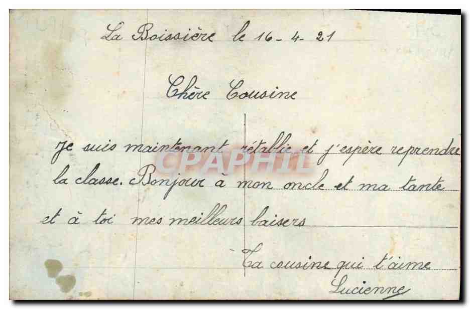 CPA Amitties de la Boissiere — Rückseite