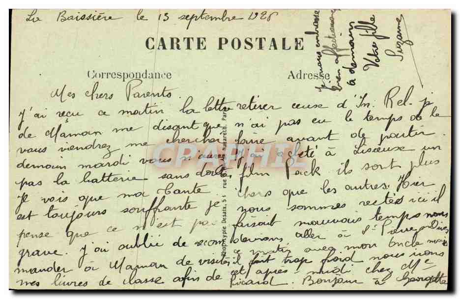 La Boissière — La Poste — Edit R. Rossignol — Verso