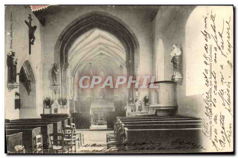 Intérieur de l'église de Branville — Calvados — phot. Fillion, par Aunebault