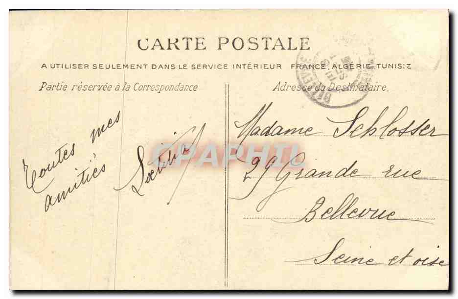 Normandie — "Antike Ansichtskarte" — Schloss Breuil-en-Auge, Pavillons des 16. Jahrhunderts — Rückseite