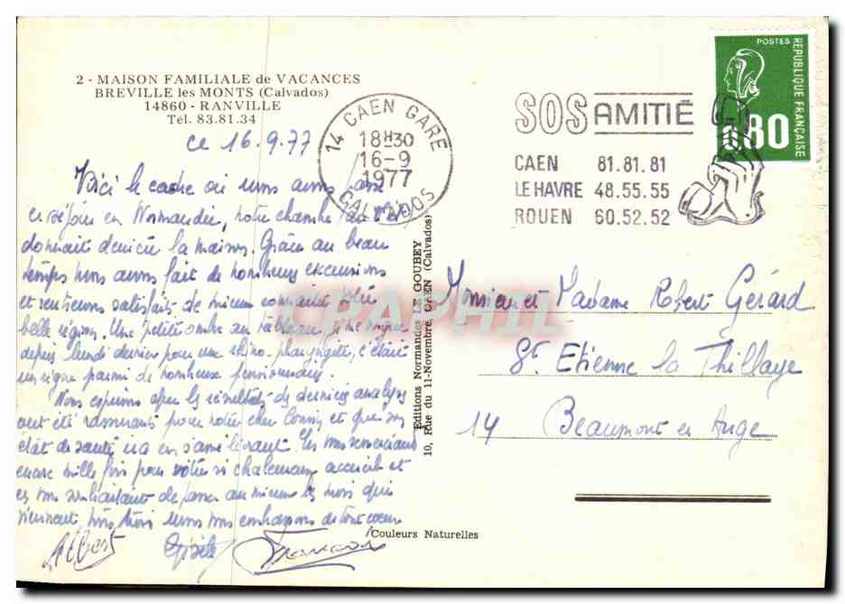 Maison Familiale de Vacances — Breville-les-Monts (Calvados) — Éditions Naturelles — Verso