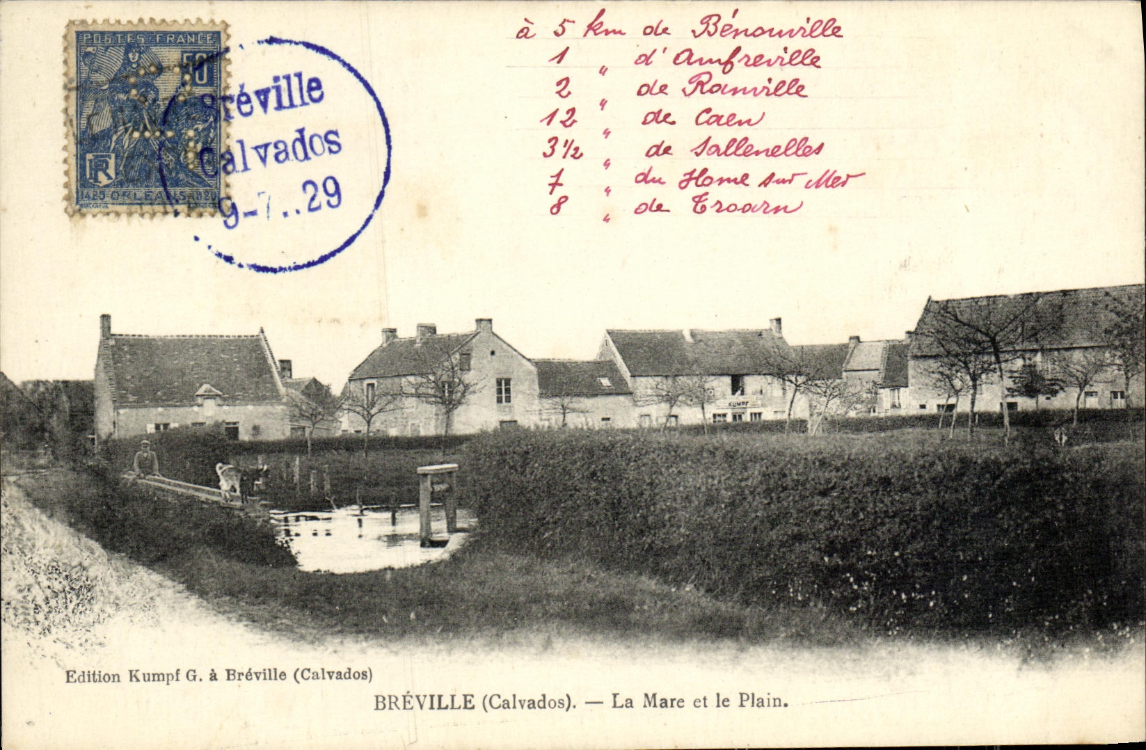 Brévville (Calvados) — La Mare et le Plain. — Edition Kumpf G. à Brévville (Calvados)