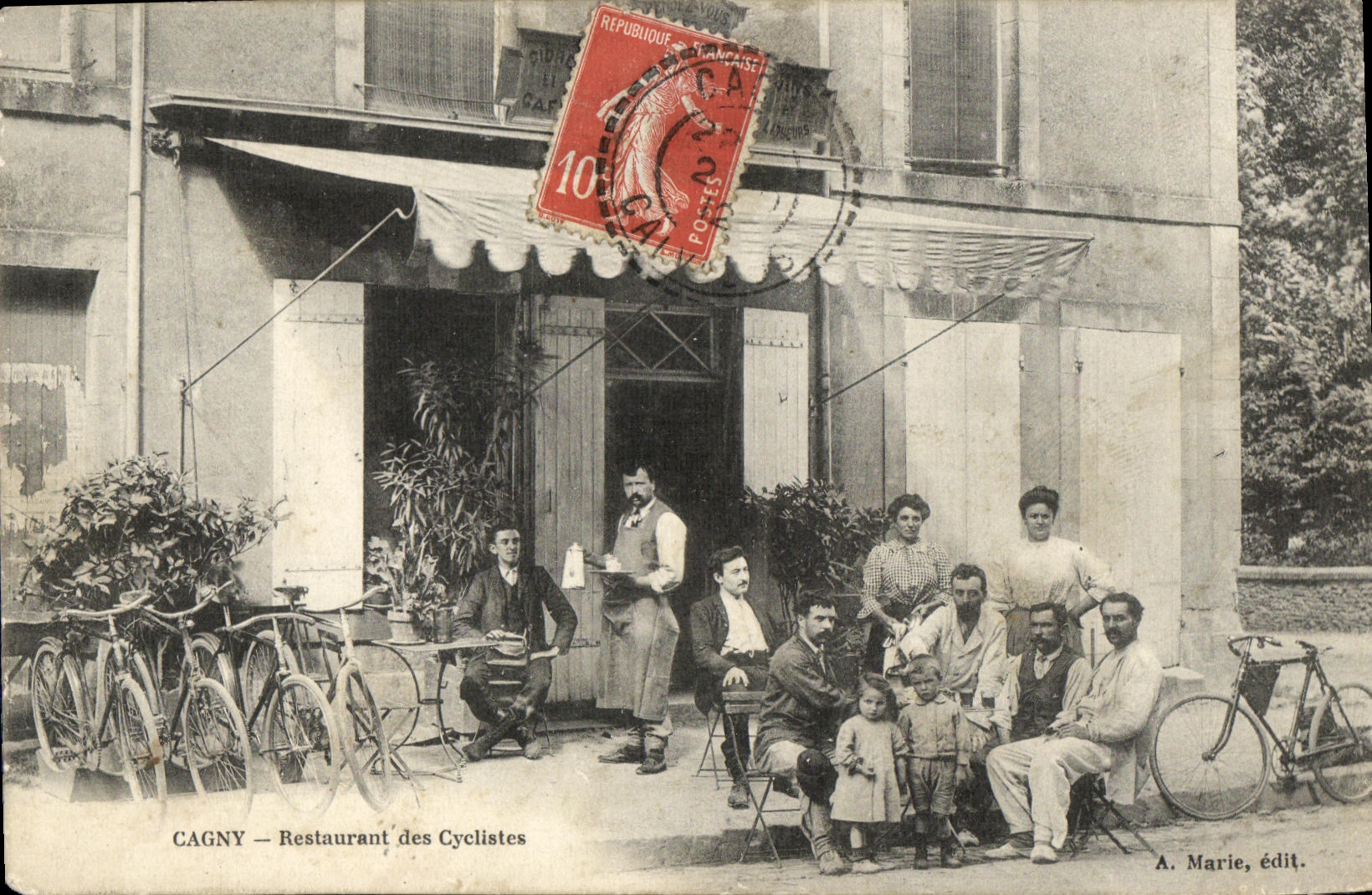 CPA Cagny Restaurant des Cyclistes VElo Cycle