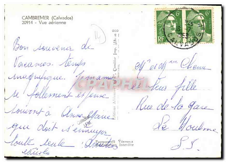 Cambremere (Calvados) — Vue aérienne — Éditions Aériennes Imp. Comblair — Reverso