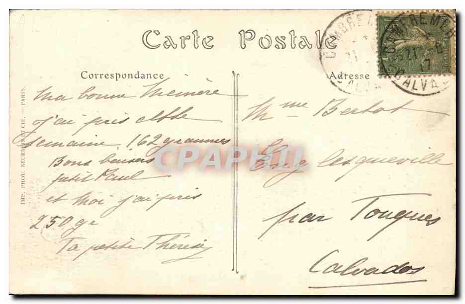 CPA Cambremer Entree du Bourg Attelage Cheval — Verso
