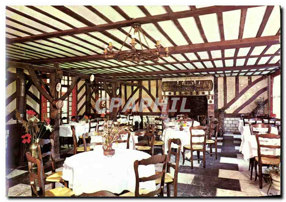 Innenraum einer Herberge in Canapville — Hostellerie L'Aubergade — Verlag Photographe Postale 6.108