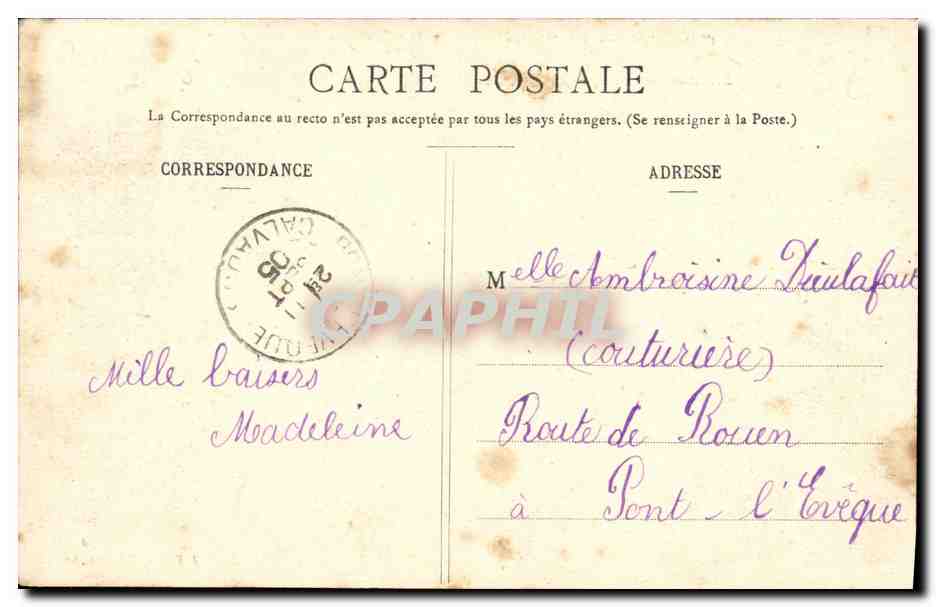 CPA Chateau de Canon pres Mezidon  — Rückseite