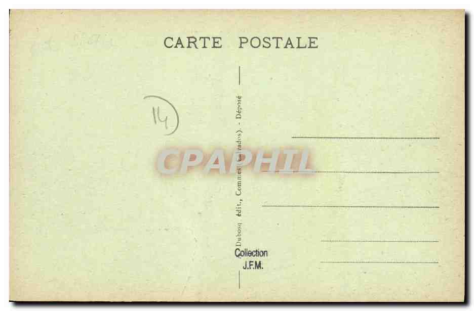 Castle of Castillon, side of the Gardens — Castles of Calvados — publisher Dubooq, no. 47 ter — Back