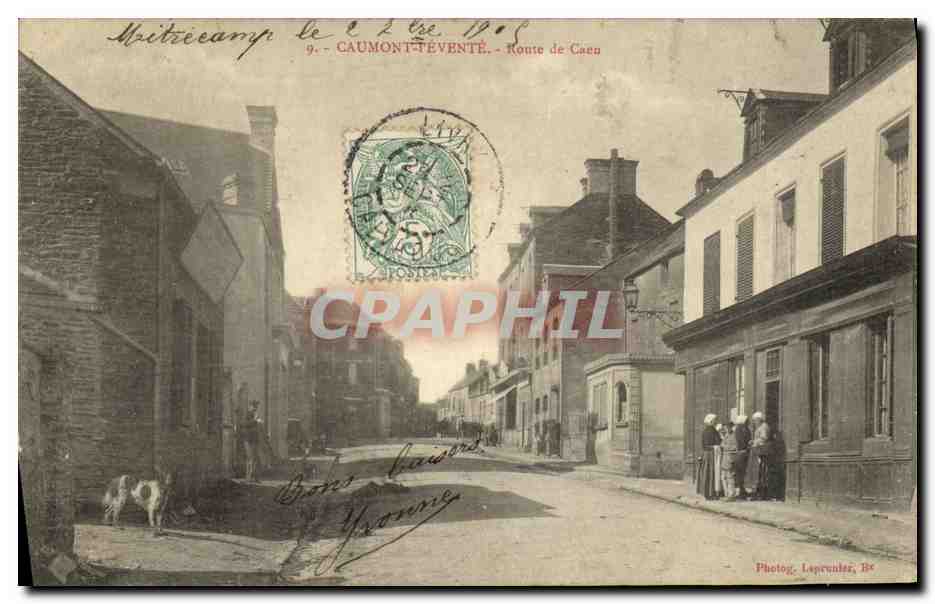 CPA Caumont L Evente Route de Caen