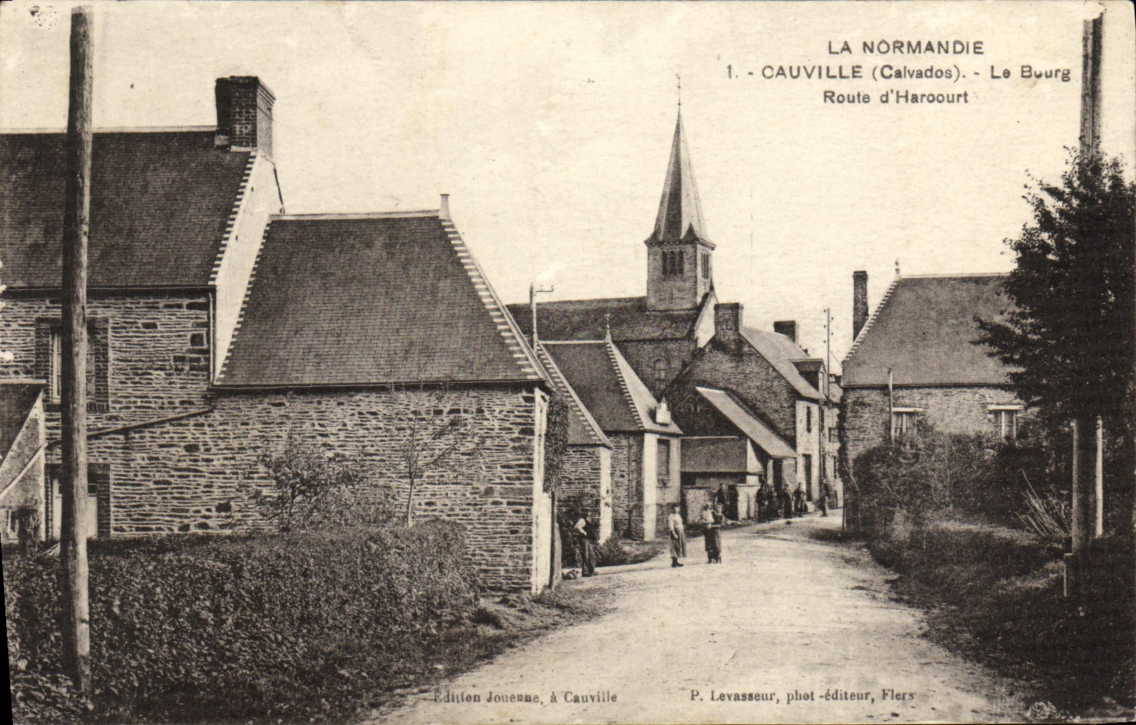 Cauville (Calvados) - Das Dorf — Route d'Haroucourt — Edition Jouveune, in Cauville