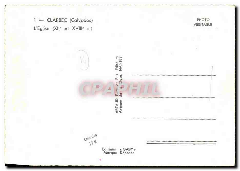 CPM Clarbec L Eglise  — Verso