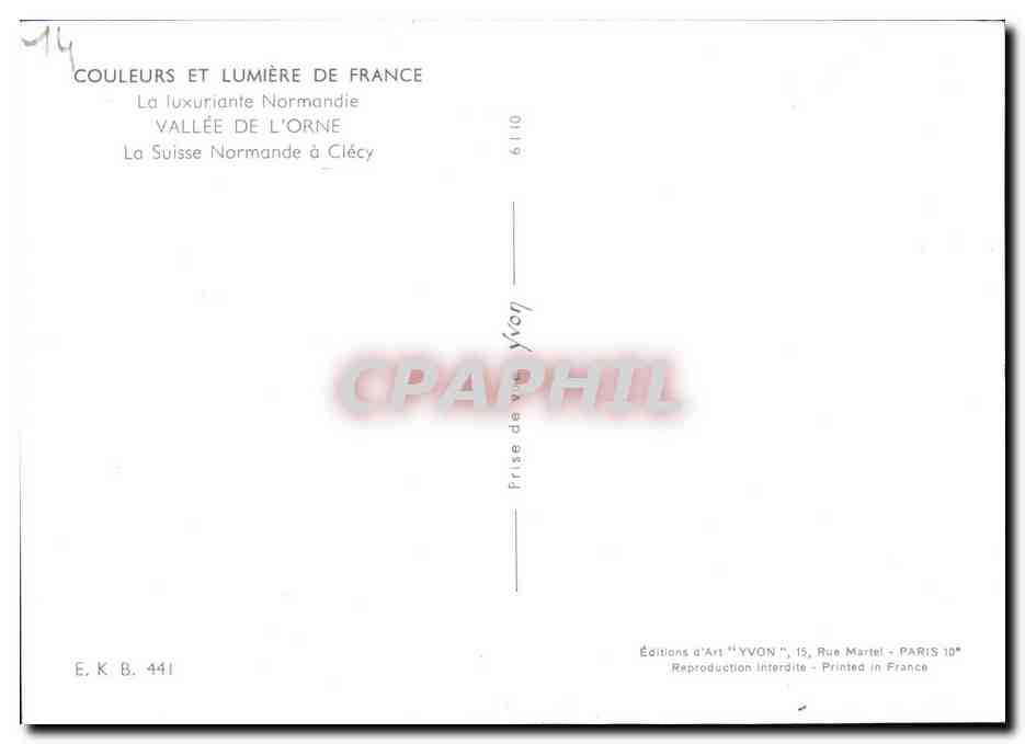 Vallée de l'Orne à Clécy — La Suisse Normande — Éditions d'Art 'YVON', Paris — Reverso