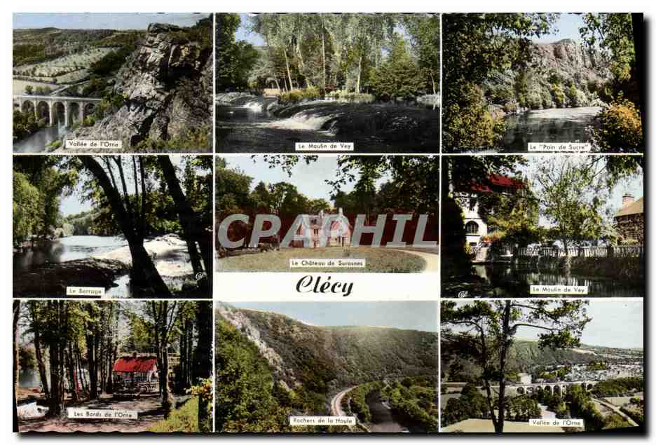 Clécy — Panoramablick auf das Tal der Ome und ihre Sehenswürdigkeiten — CPAPHIL