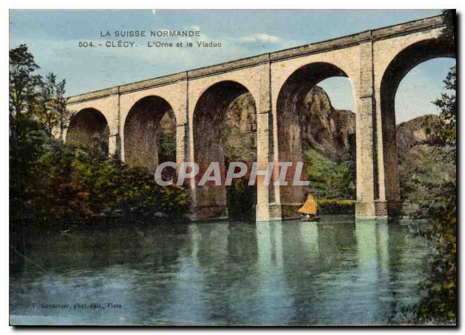 Clécy - L'Orne et le Viaduc — Série 504, édit. P. Lavasseur, Fiers