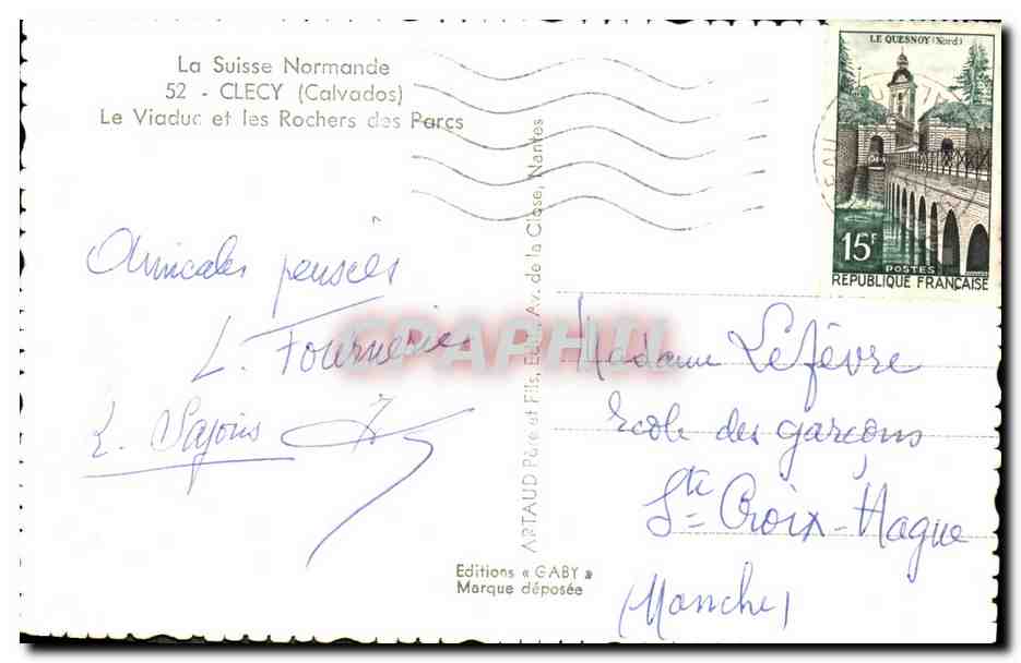 Le Viaduc et les Rochers des Parcs — CLECY (Calvados) — Éditions GABY — Back